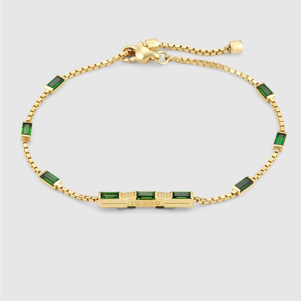 GUCCI LINK TO LOVE BAGUETTE TOURMALINE BRACELET